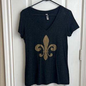 Black and Gold Short Sleeve T-Shirt from Fleurty Girl Boutique